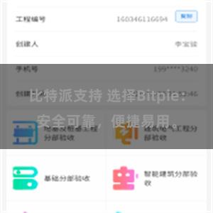 比特派支持 选择Bitpie：安全可靠，便捷易用。