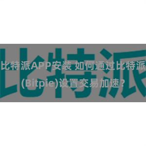 比特派APP安装 如何通过比特派(Bitpie)设置交易加速？