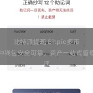 比特派提现 Bitpie多币种钱包安全可靠，资产一站式管理